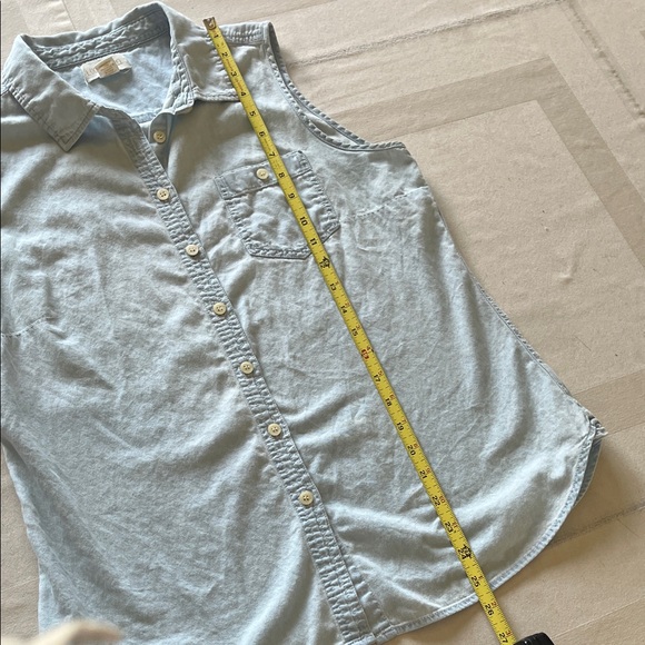 Vintage Lucy & Laurel Denim Sky Blue Sleeveless Top Size M - Picture 6 of 7